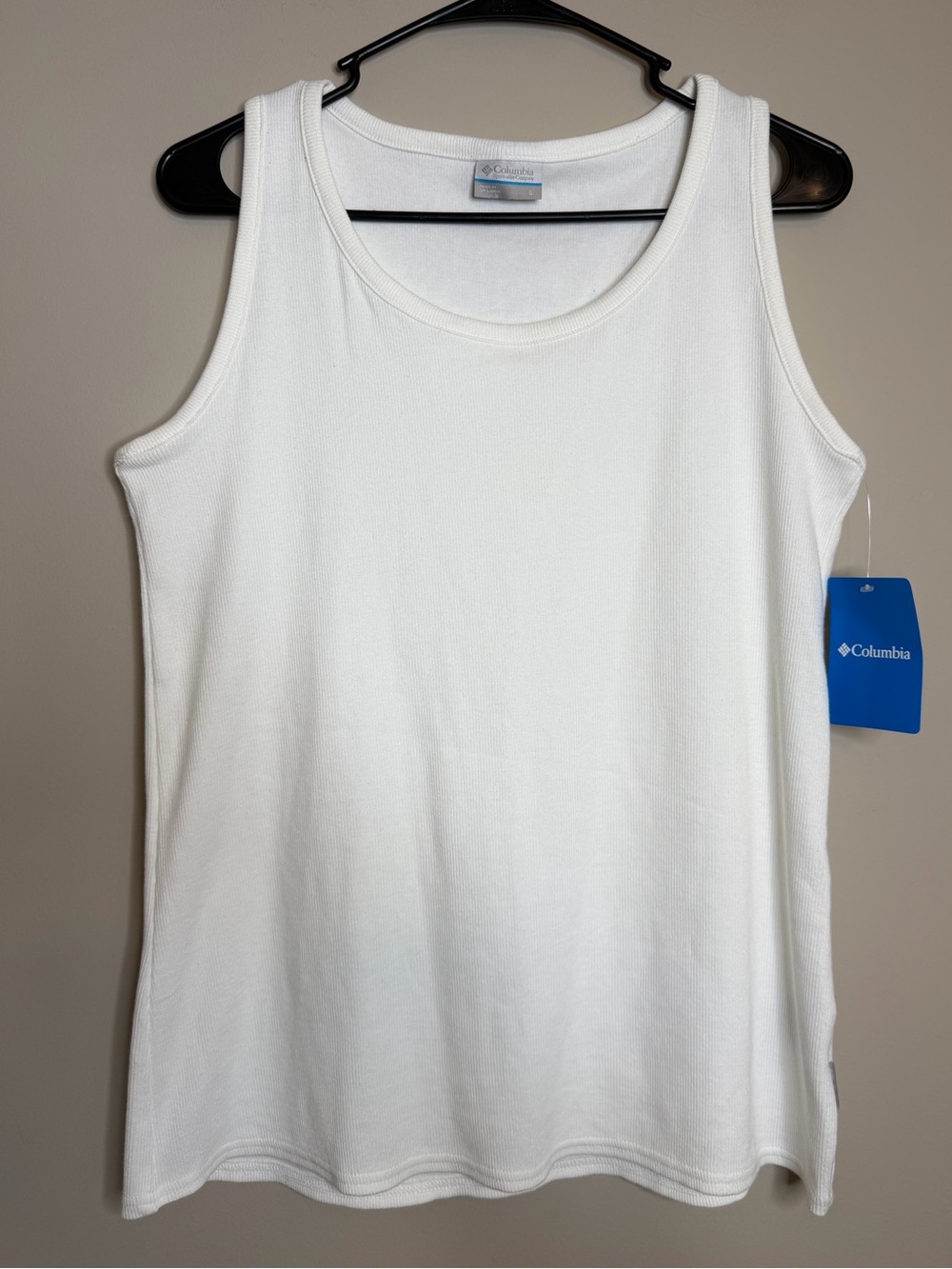 NWT Columbia Ribbed Pine Brush EXS Tank Top White Large